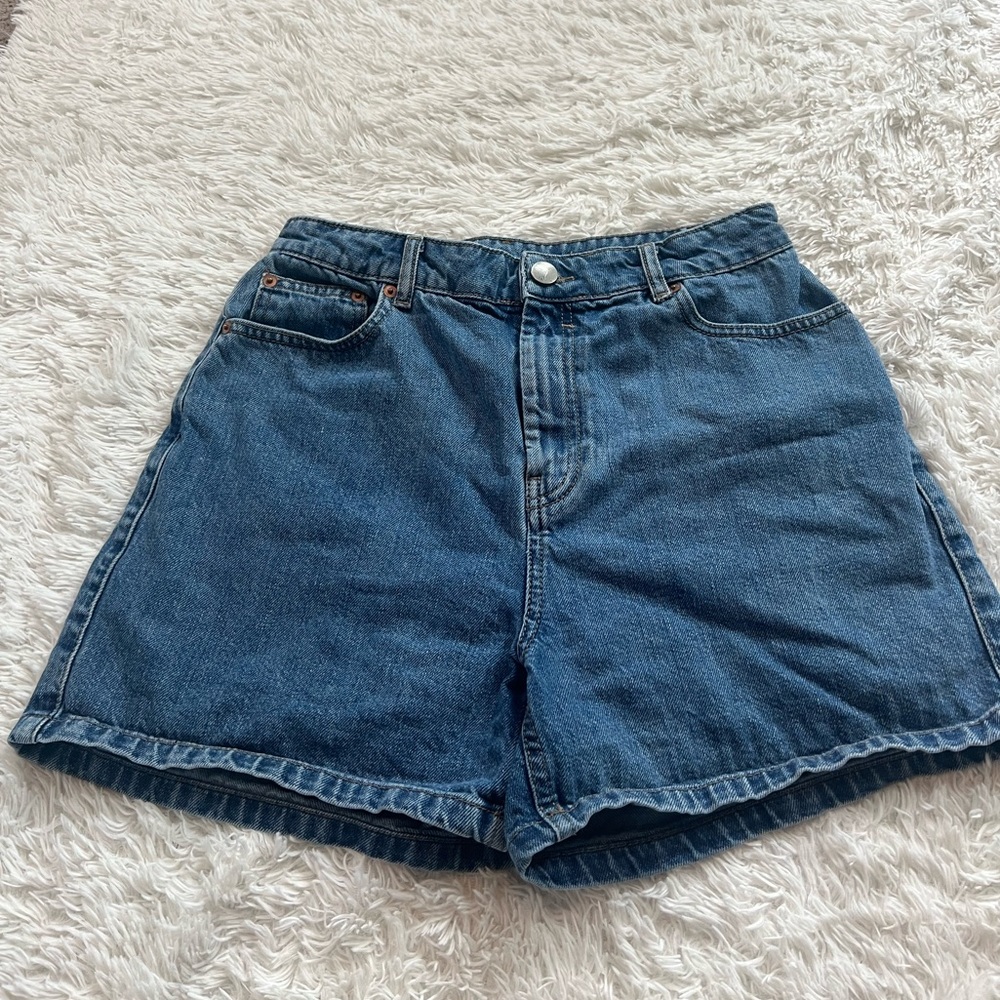 ASOS high rise denim shorts